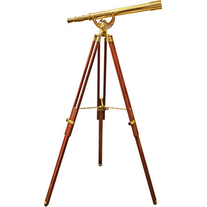 18x50mm Anchormaster Classic Brass Telescope with Mahogany Tripod | AA10618