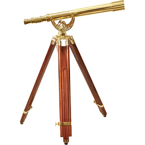 18x50mm Anchormaster Classic Brass Telescope with Mahogany Tripod