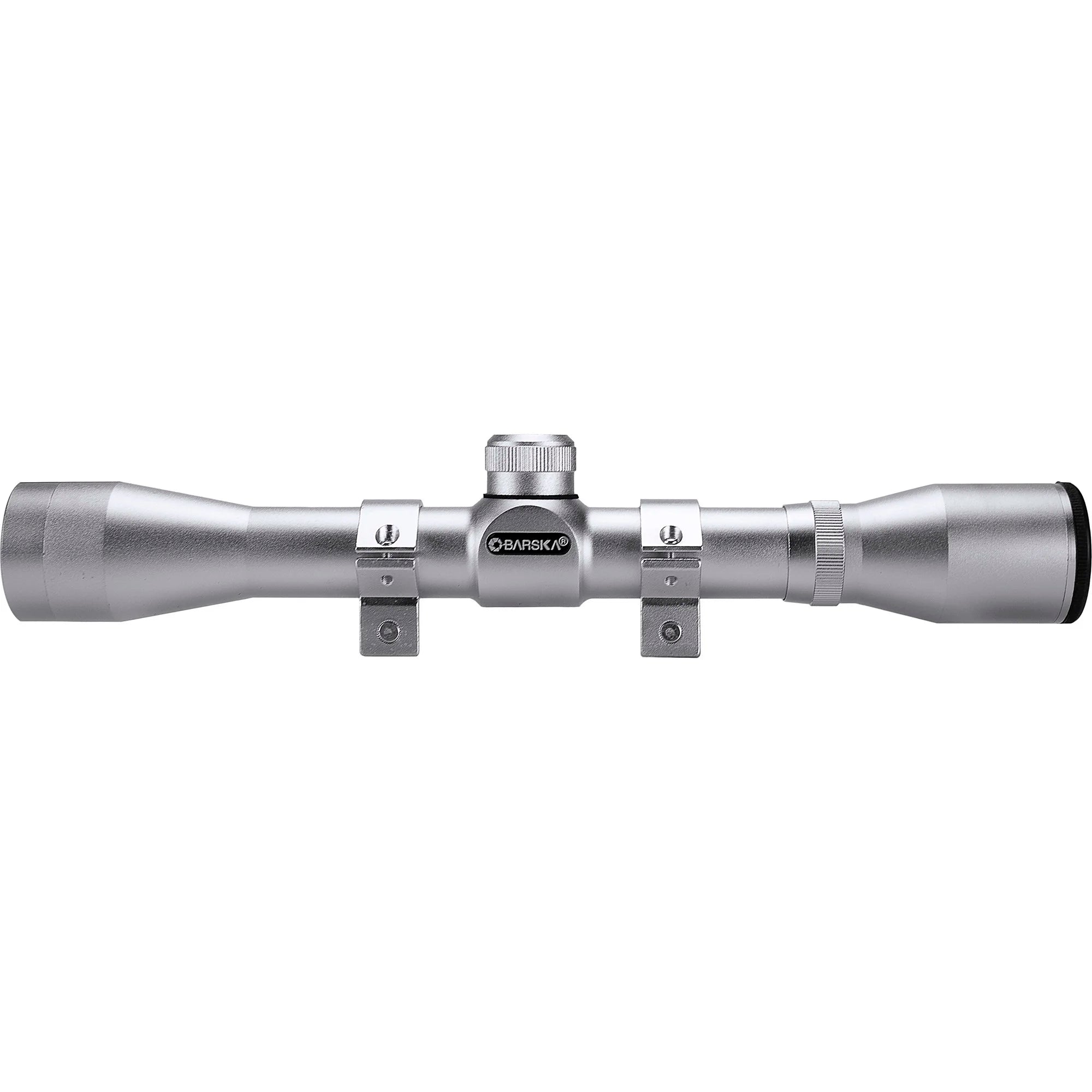 4x32mm Plinker-22 30/30 Silver Rifle Scope with Rings | AC10040 – Barska