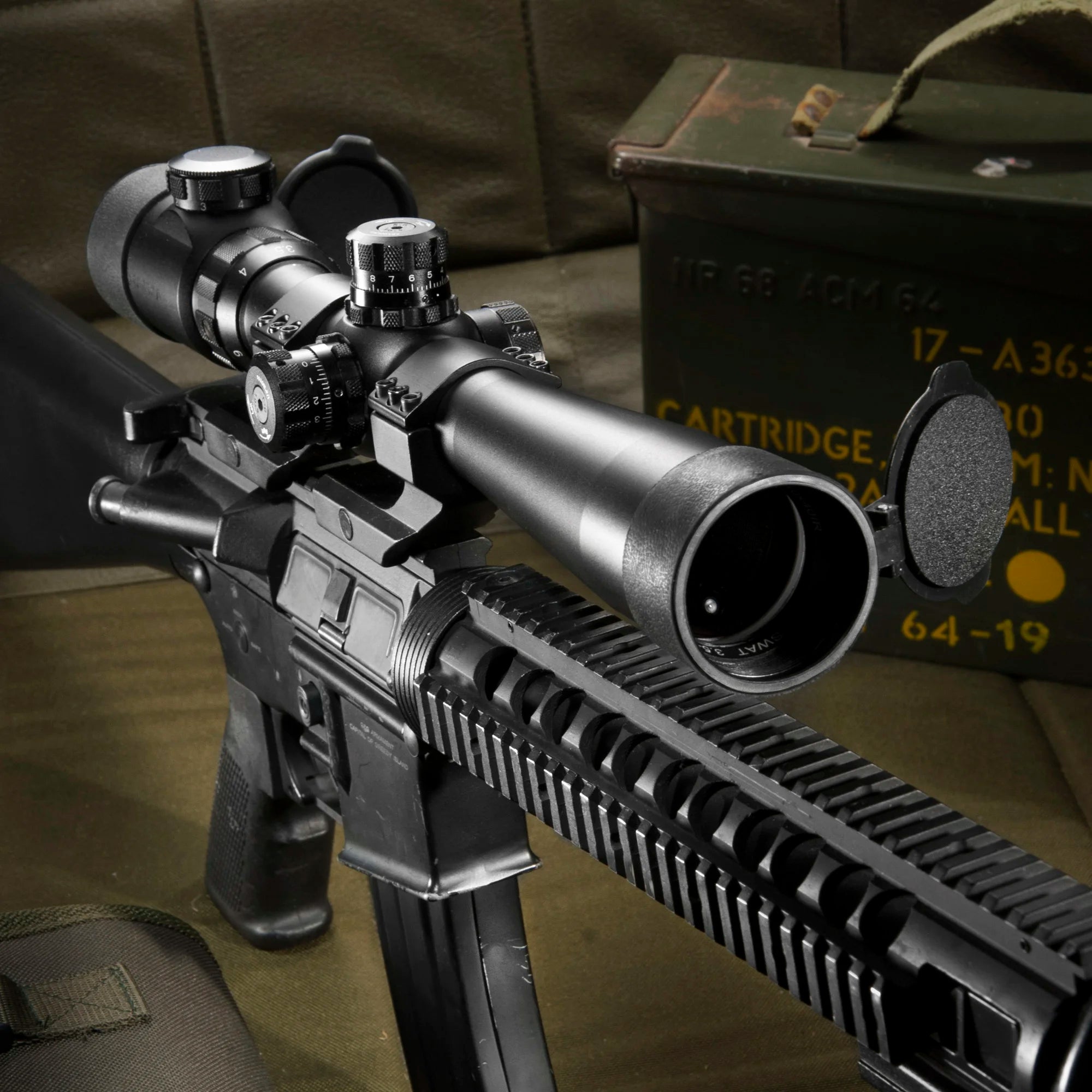 Police Rifle Scope 3.5-10x40mm SWAT IR Mil-Dot Rifle Scope with Rings & Sun Shade | AC108 ...