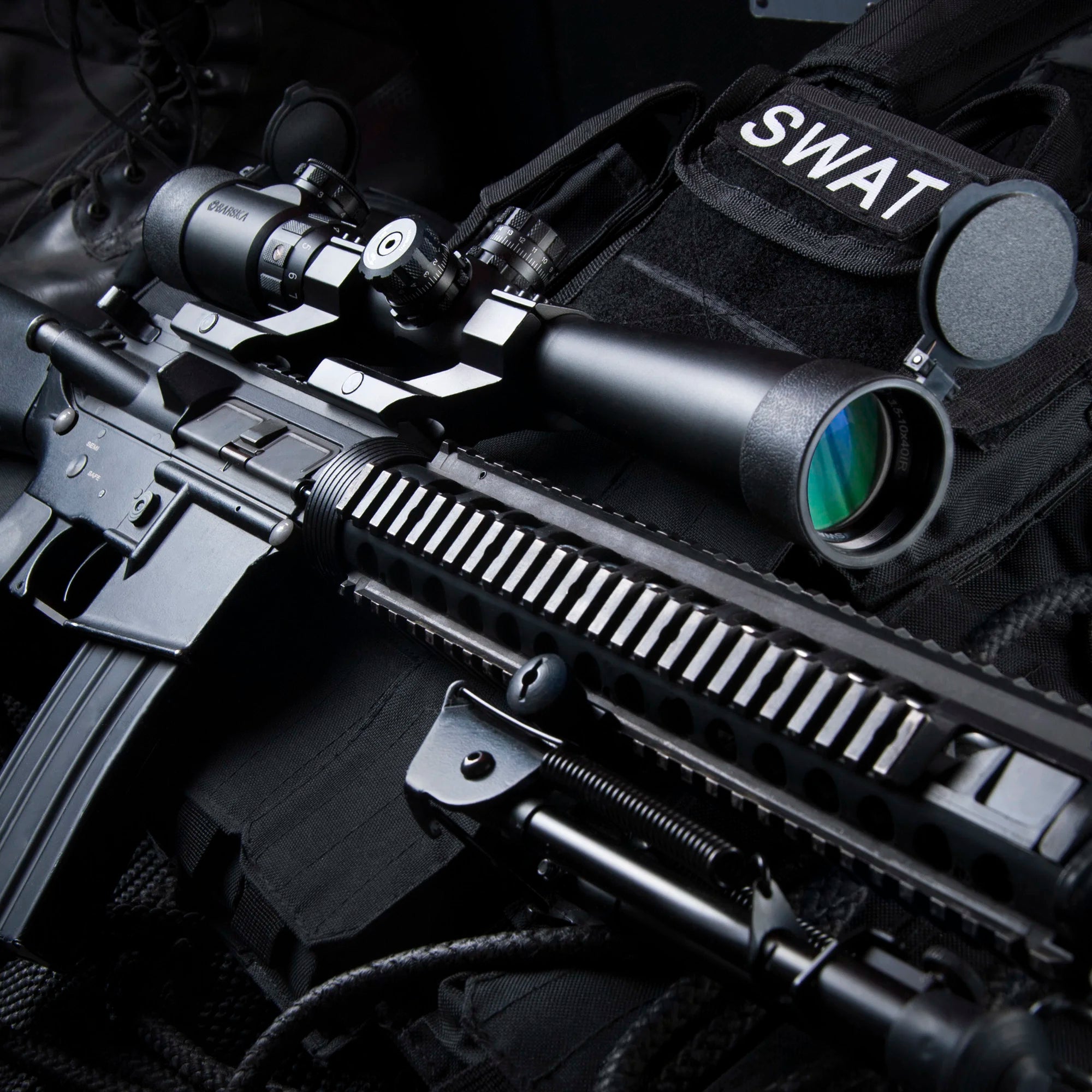 Police Rifle Scope 3.5-10x40mm SWAT IR Mil-Dot Rifle Scope with Rings & Sun Shade | AC108 ...