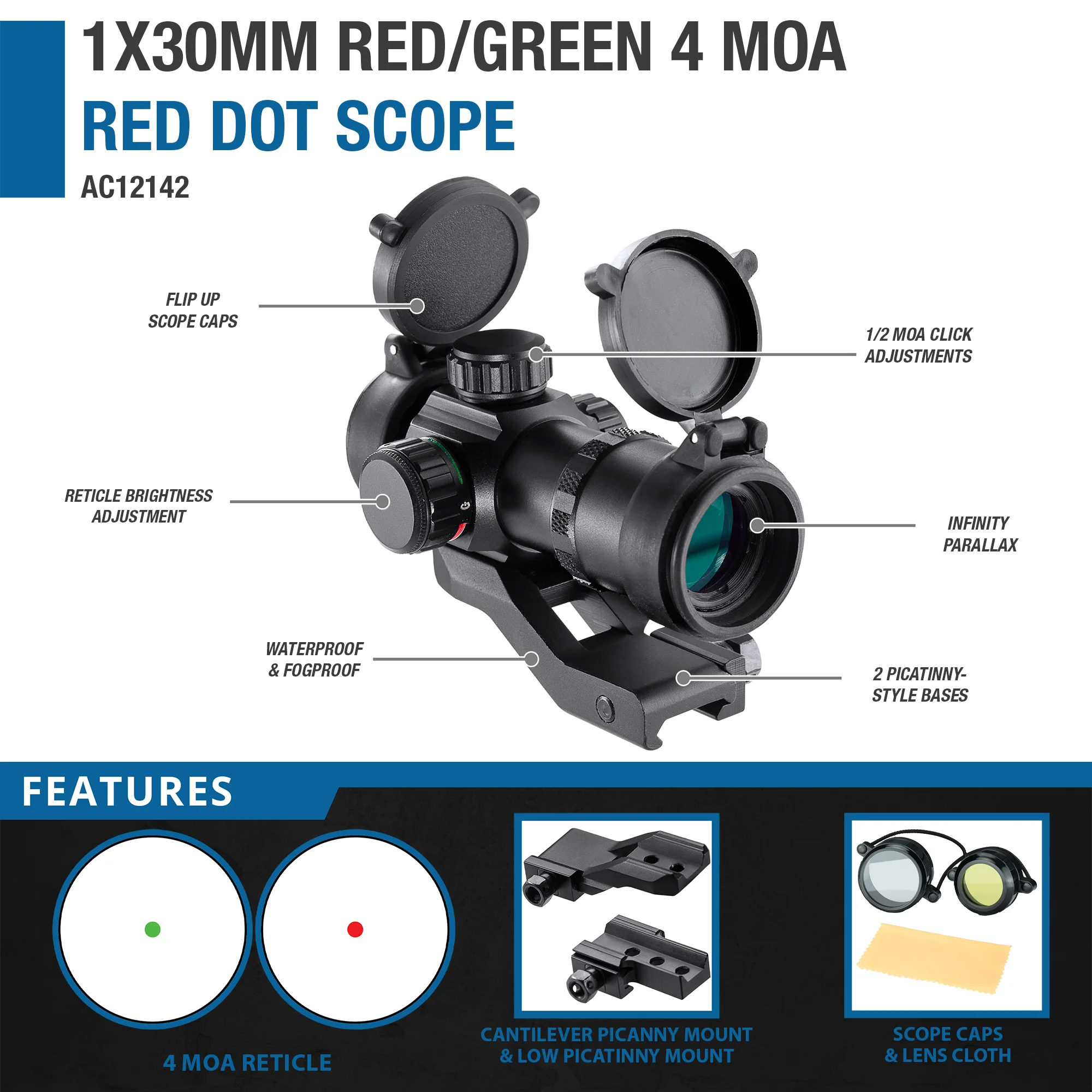 Target Sight Scope 1x30mm Red Dot 4