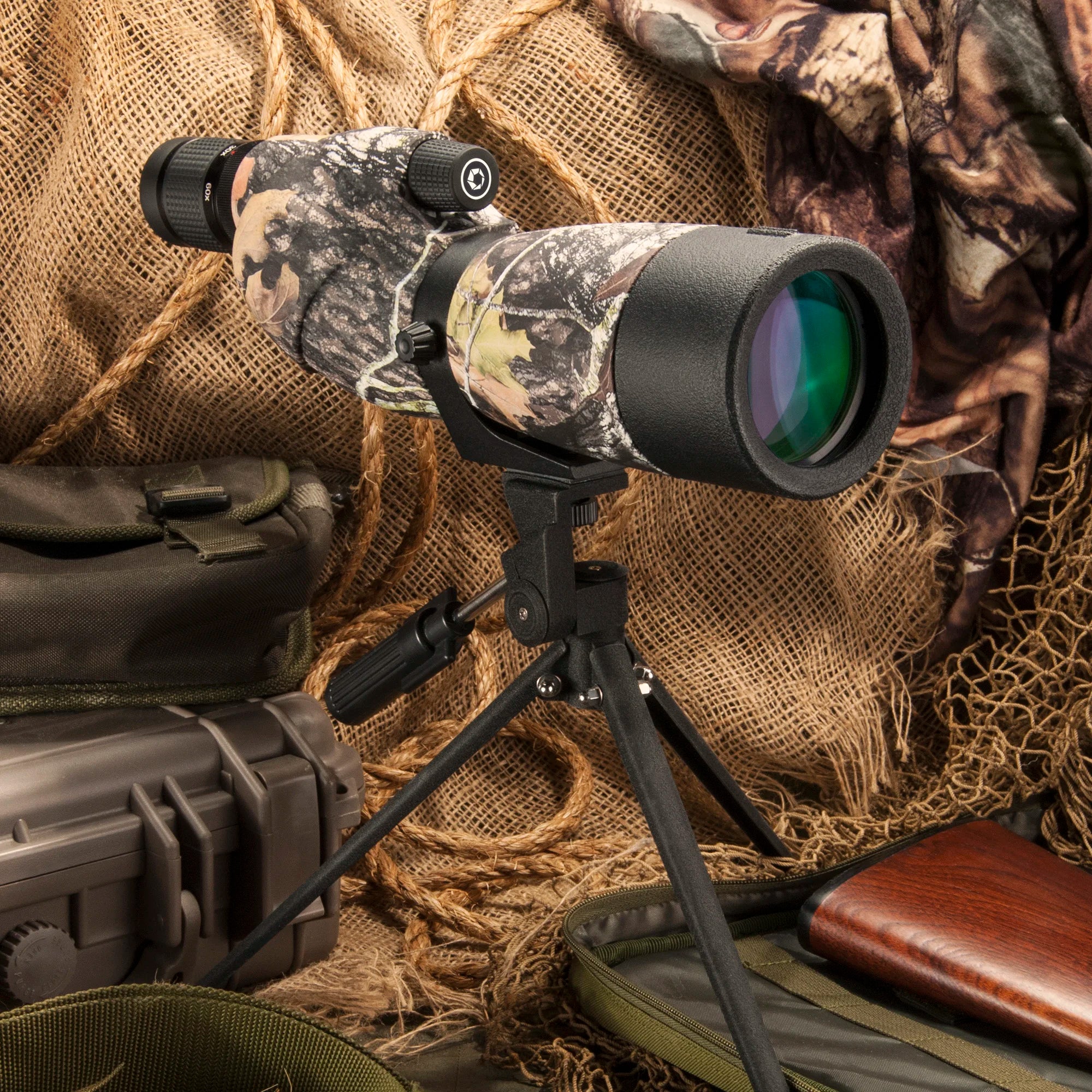 20-60x65mm Level Waterproof Straight Spotting Scope, Mossy Oak 20-60x65mm Level Waterproof Straight Spotting Scope, Mossy Oak
