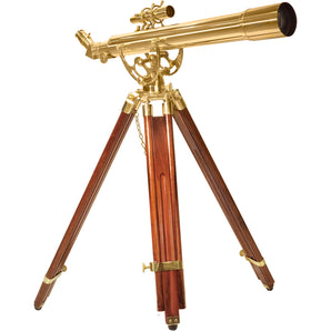 70060 28 Power Anchormaster Classic Brass Telescope w/ Mahogany Tripod By Barska
