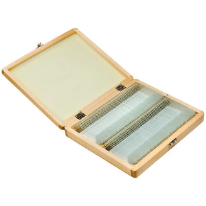 100 Prepared Microscope Slides with Wooden Case | AF11944