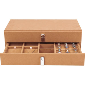 Suede-Lined Jewelry Storage Drawer Set, Tan | AF13318