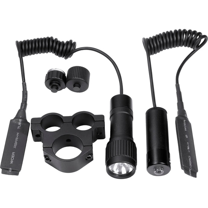 barska 1200 lumen rechargeable tactical flashlight High-Power Red Laser & LED Illumination System