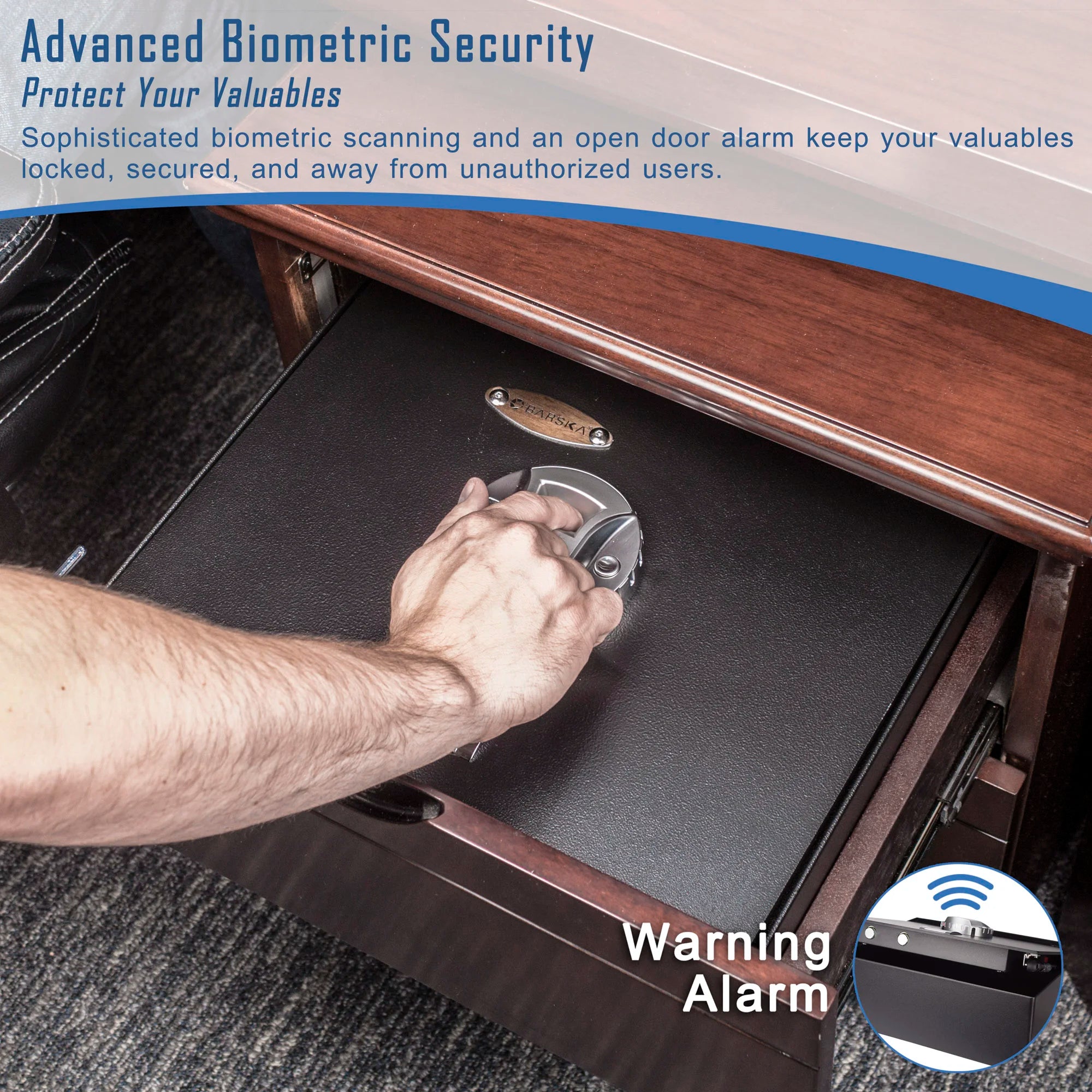 Biometric R Safe 0.23 Cu. ft Top Opening Biometric Security Safe | AX11556 – Barska