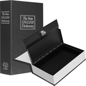 Dictionary Book Lock Box with Key Lock, Black | AX11680