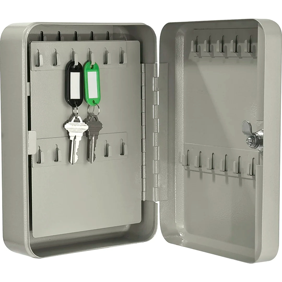 48 Capacity Fixed Position Key Cabinet with Key Lock, Grey