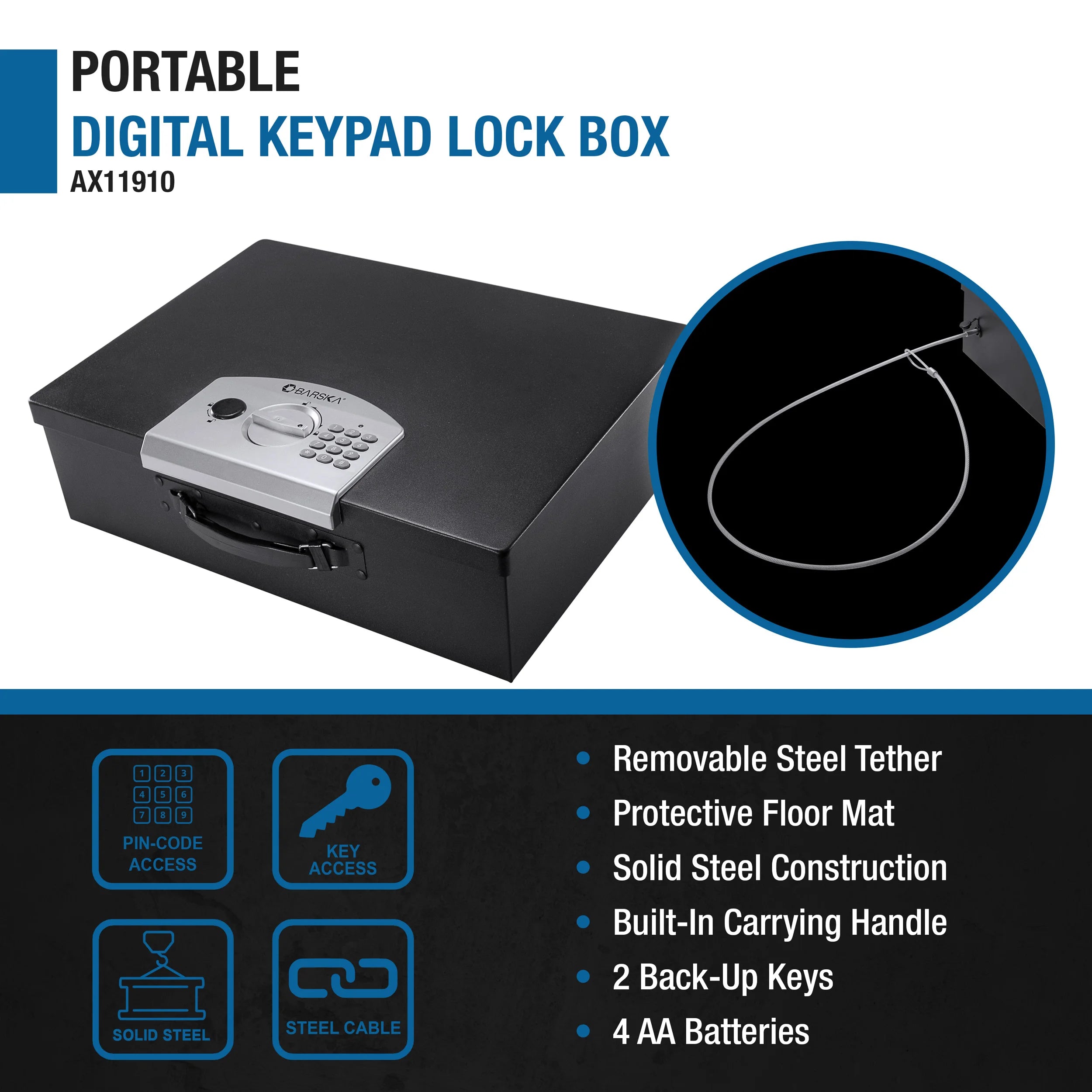 Digital Portable Keypad Safe | AX11910 – Barska