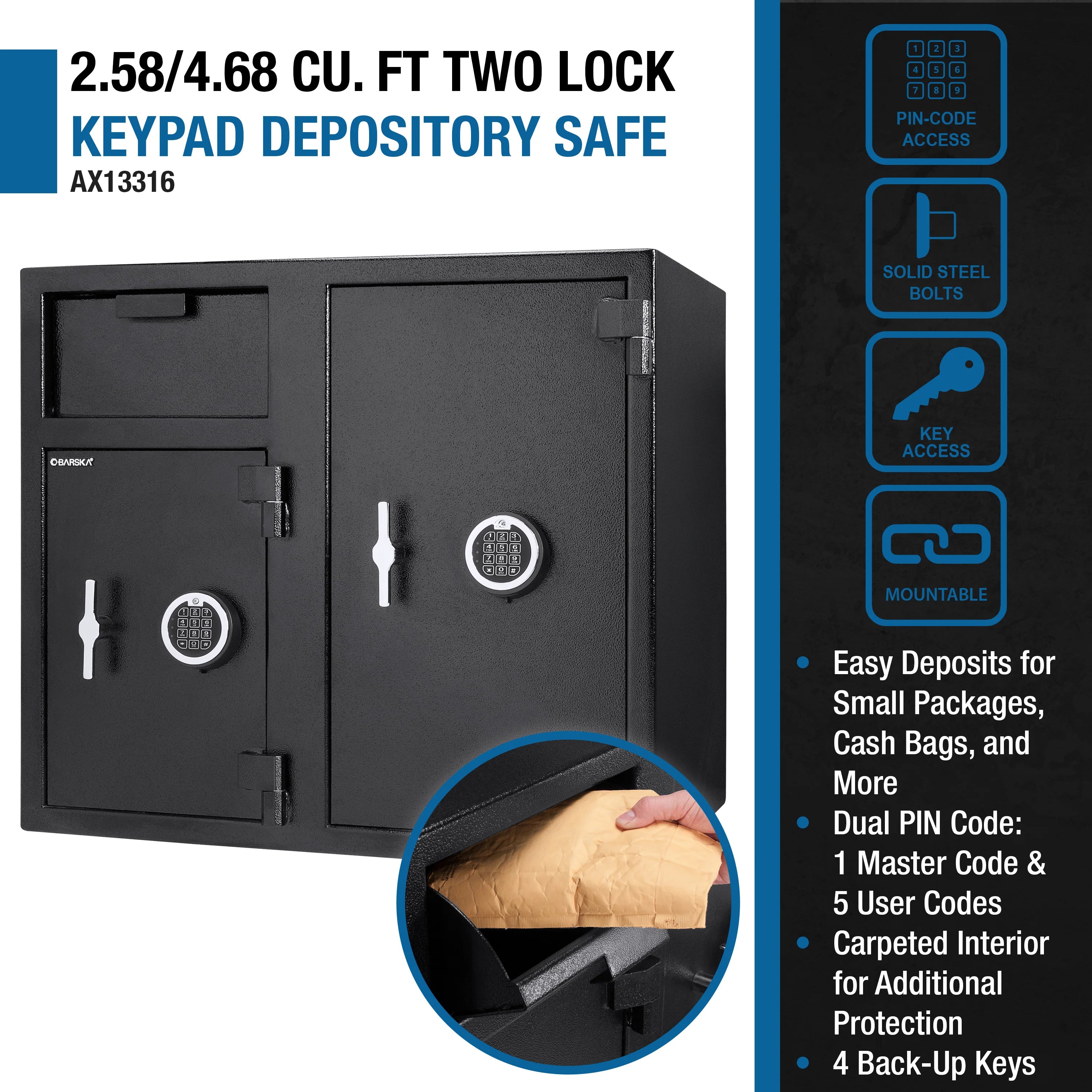 Large Keypad Depository Safes, Available in Rotary or Drawer Drop Slot –  Barska