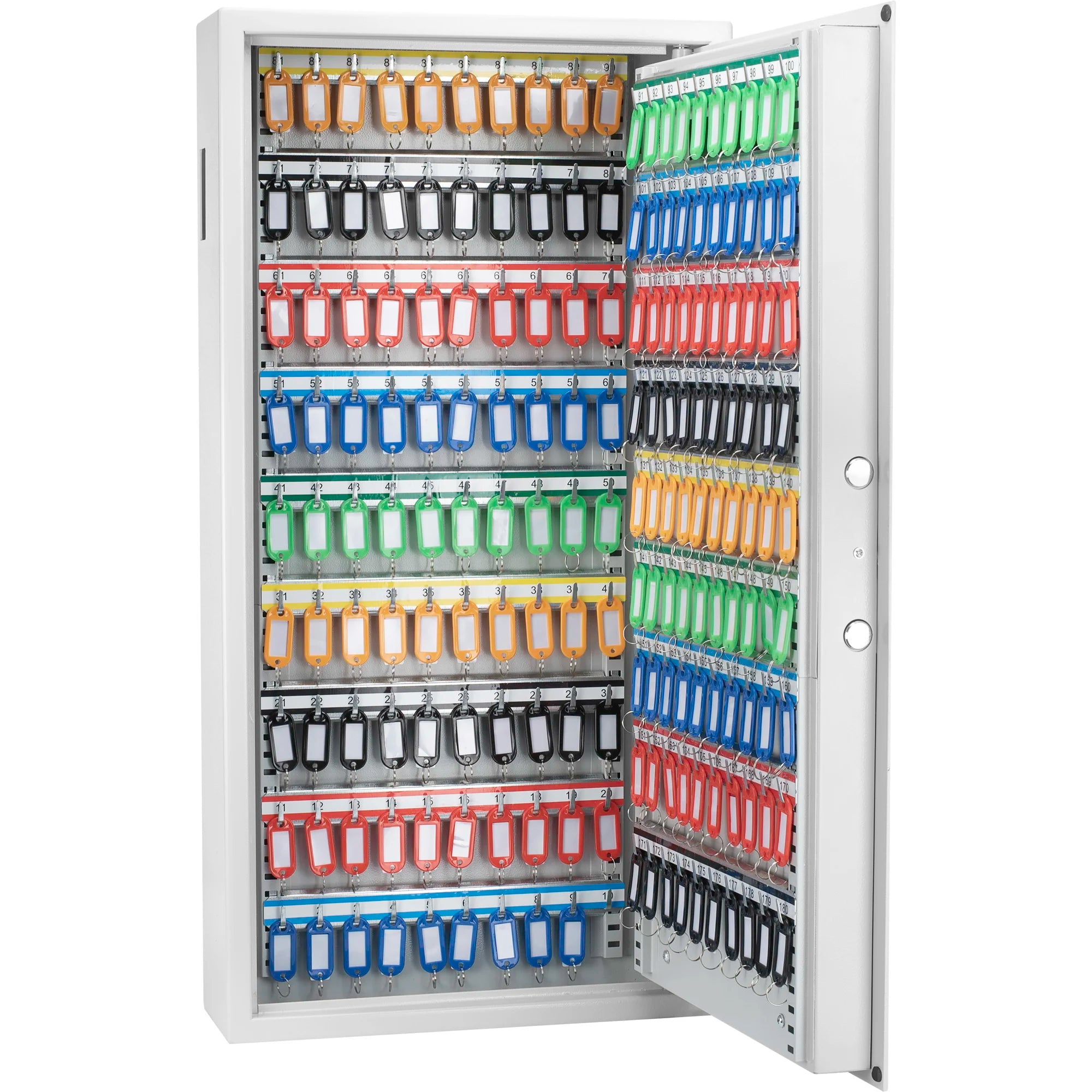 180 Capacity Adjustable Key Cabinet Digital Keypad Wall Safe, White ...