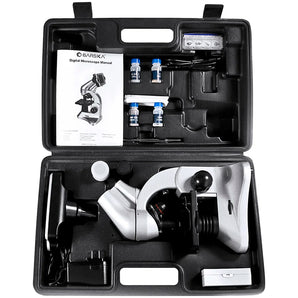 4MP 16x-400x Digital Microscope with 3.5" LCD Display and 10x Eyepiece, Includes Storage Case