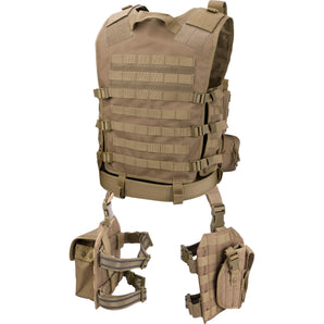 Loaded Gear VX-100 Tactical Vest and Leg Platforms | Dark Earth