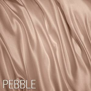 Aus Vio 100% Natural Charmeuse Silk Satin Luxurious Fitted Sheet, Queen, Pebble Color | BM12080