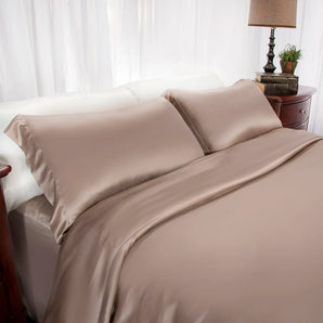 Aus Vio 100% Natural Charmeuse Silk Satin Luxurious Pillowcase, King/California King, Pebble Color | BM12086