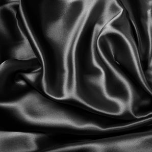 Aus Vio 100% Natural Charmeuse Silk Luxurious Satin Robe, Medium, Black | BM12114