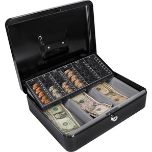 Cash Box with Three Compartments and Coin Tray with Key Lock | CB11790