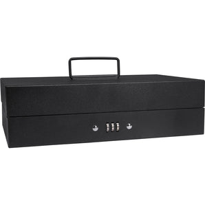 Fold Out Cash Box with Six Compartment Tray and Bill Holder with Combination Lock | CB11794