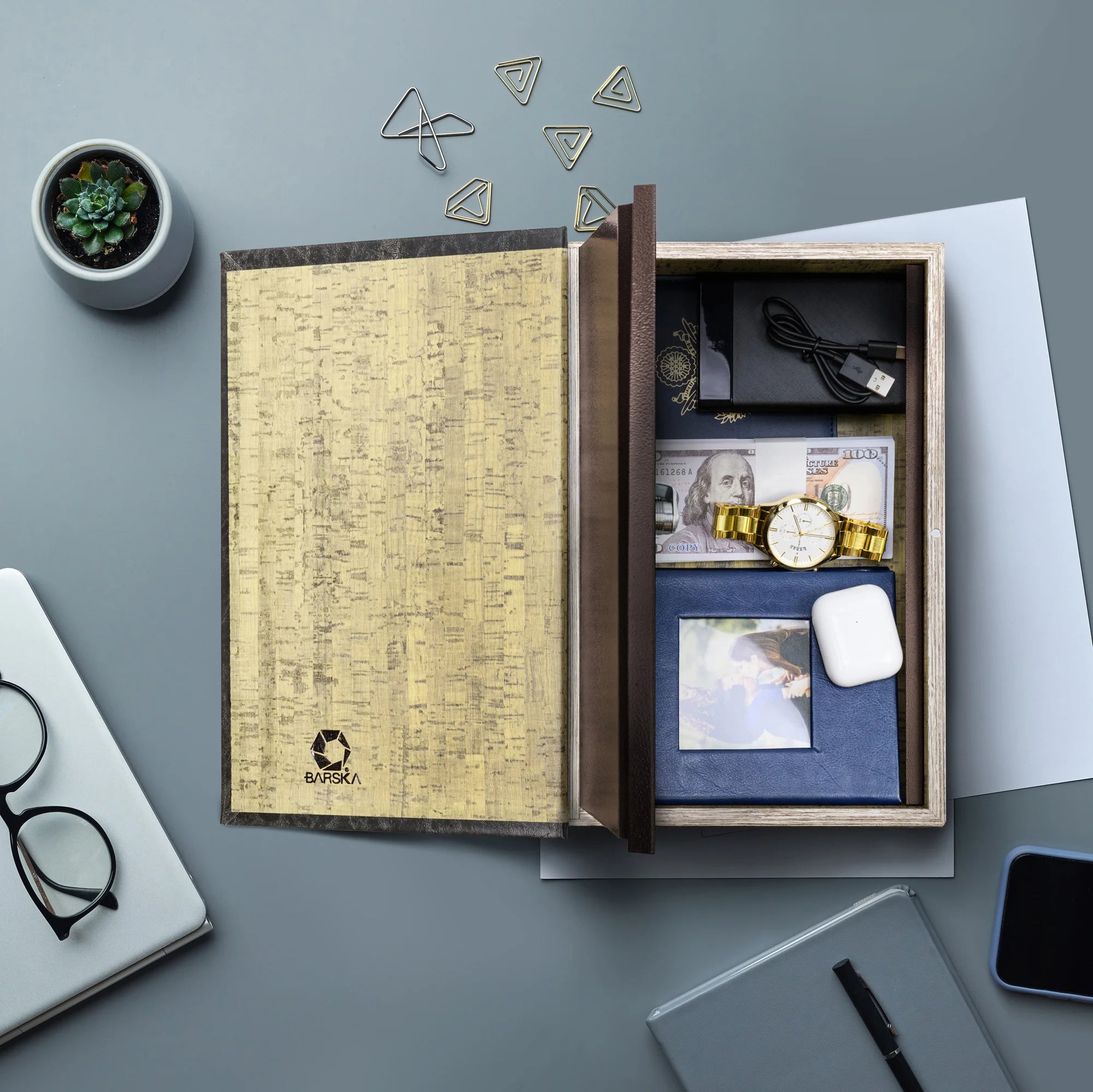 Large Antique Book Lock Box with Key Lock | CB11992 – Barska