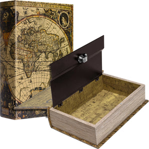 Antique Map Book Lock Box | CB12480