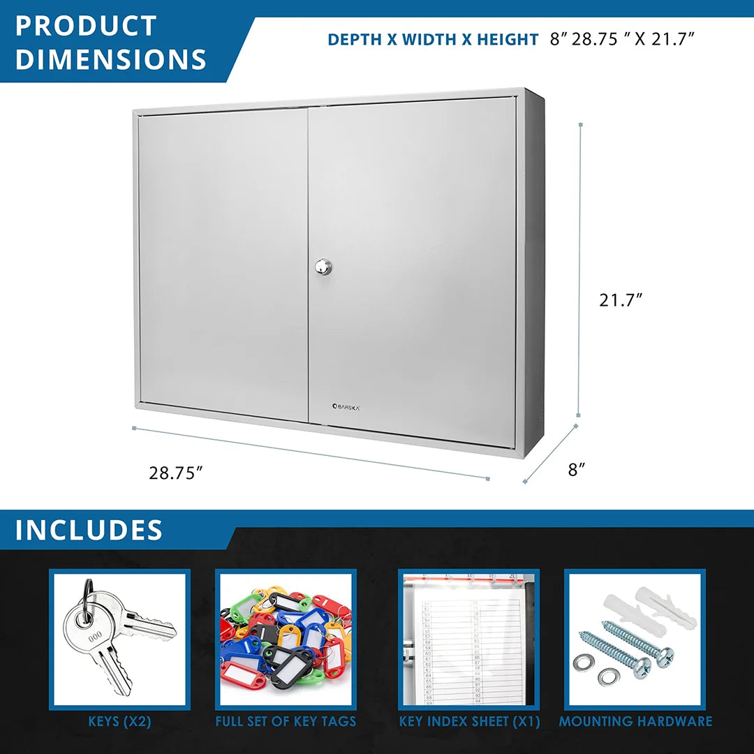 600 Capacity Adjustable Key Cabinet with Key Lock | CB12700 – Barska