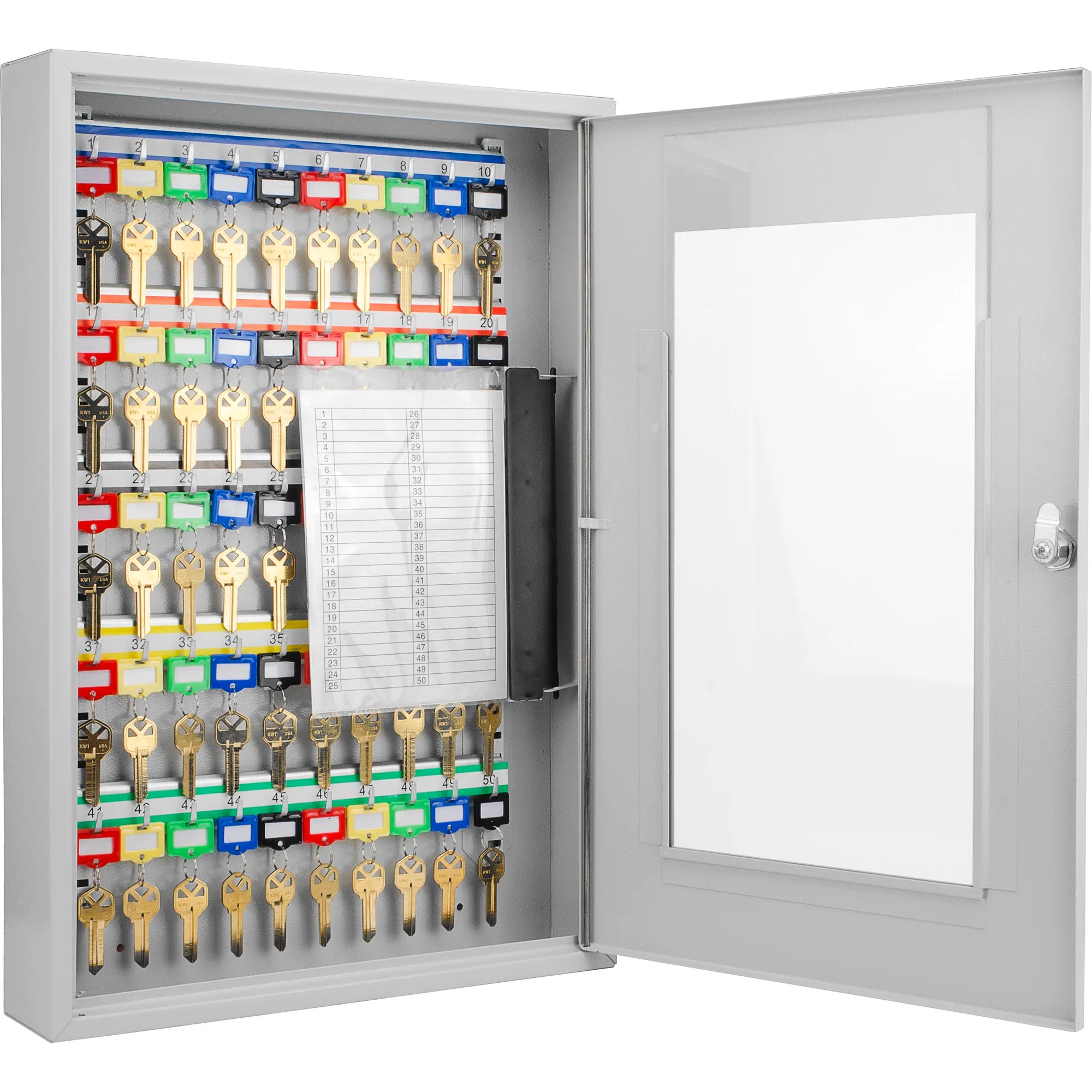 50 Capacity Adjustable Key Cabinet with Glass Door | CB12950 – Barska