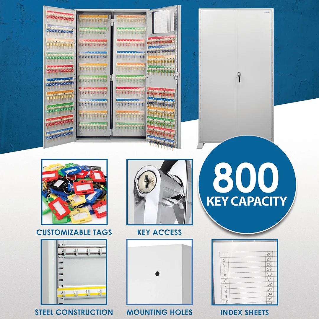 Adjustable Table Key 800 Capacity Adjustable Key Cabinet with Key Lock | CB12958 – Barska