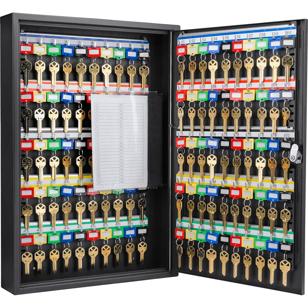 100 Capacity Adjustable Key Cabinet with Key Lock, Black | CB12964 – Barska