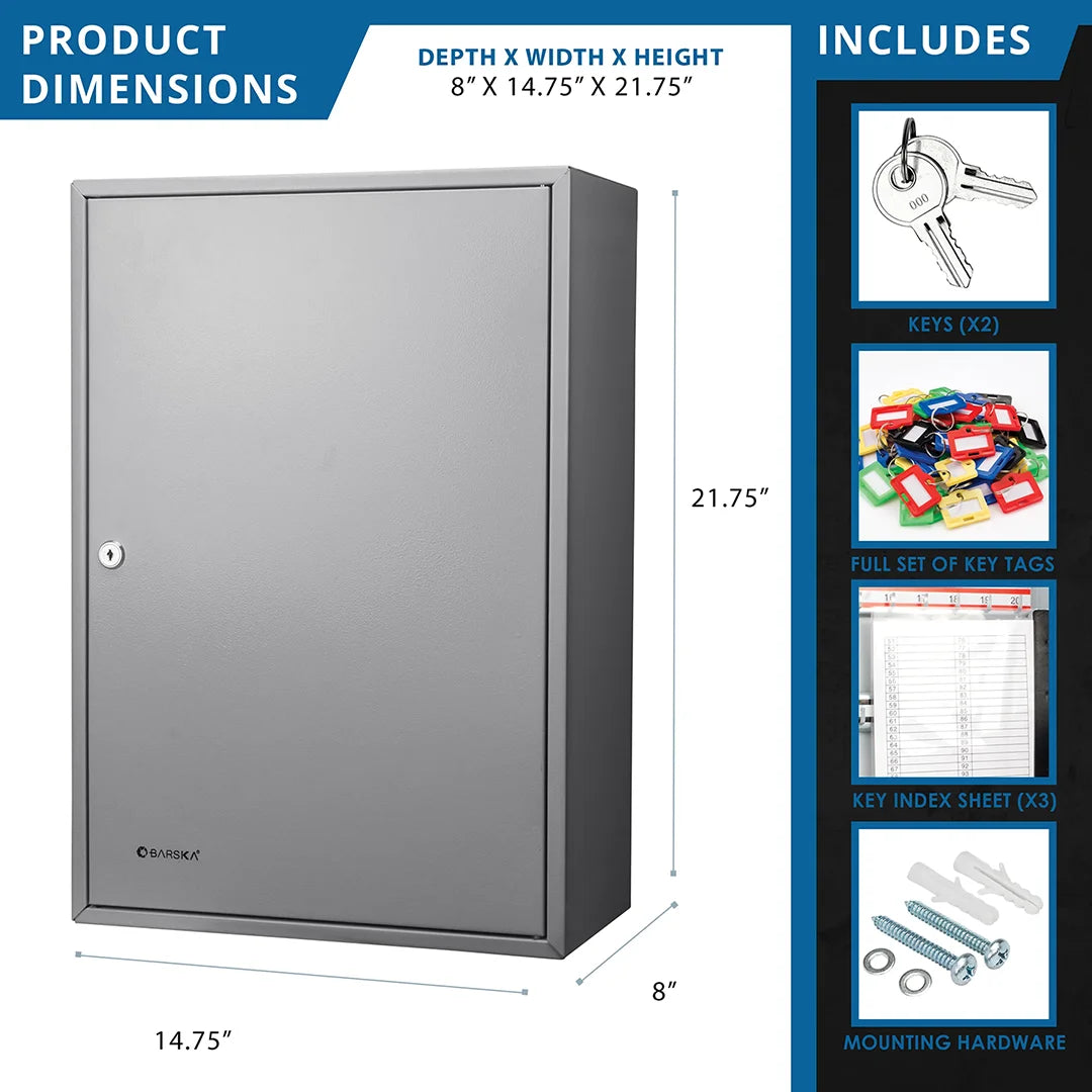 300pcs Key Rack 300 Capacity Adjustable Key Cabinet with Key Lock | CB13238 – Barska