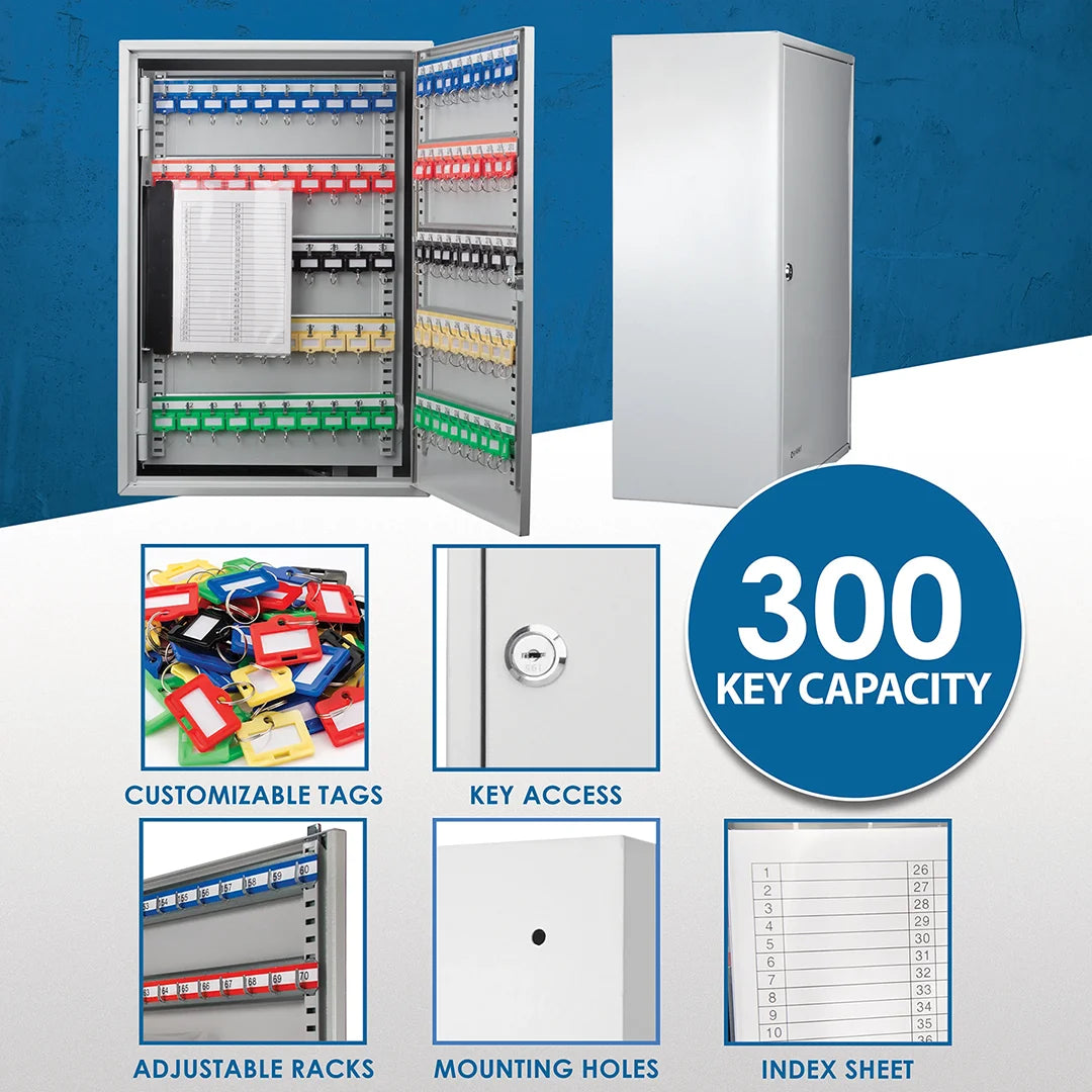 300pcs Key Rack 300 Capacity Adjustable Key Cabinet with Key Lock | CB13238 – Barska
