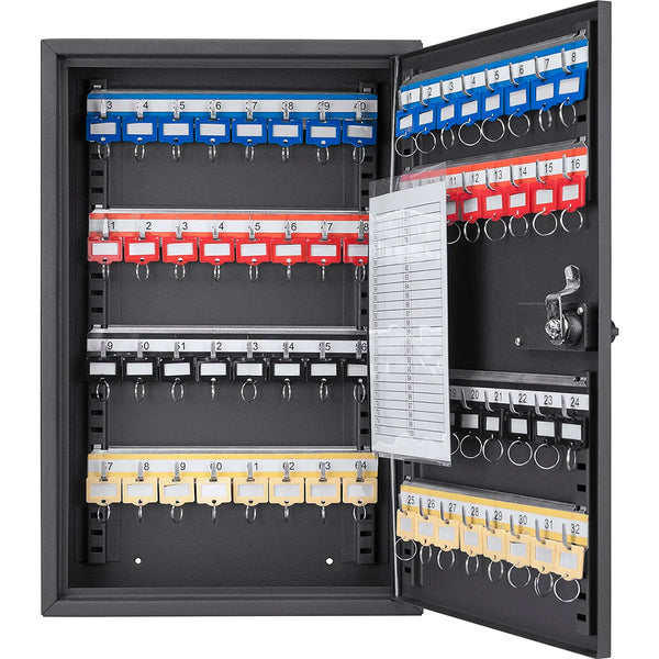 64 Capacity Adjustable Key Cabinet with Combination & Key Lock