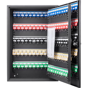 200 Capacity Adjustable Key Cabinet with Combination Lock, Black | CB13266