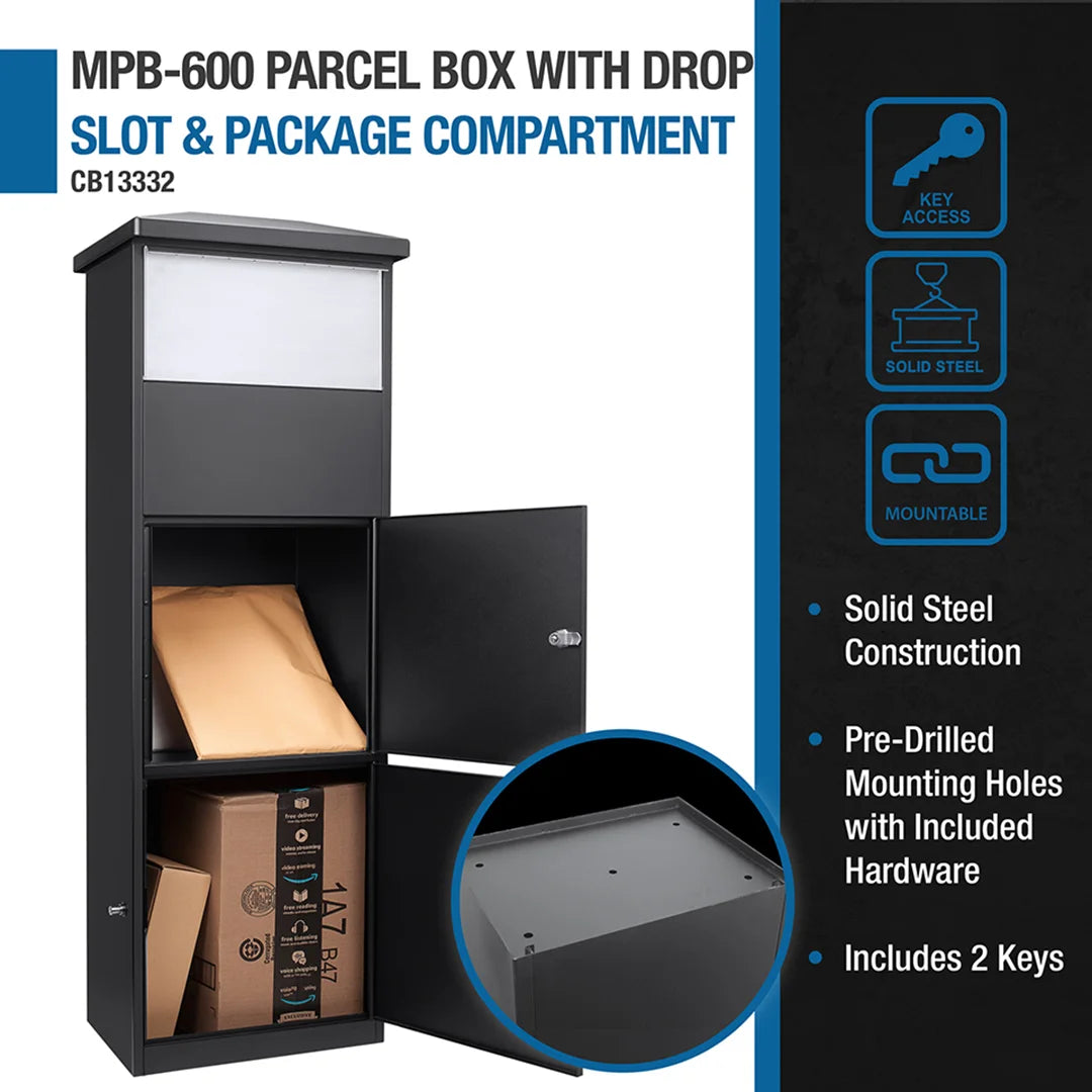 Box With Package MPB-600 Dual Compartment Locking Parcel Box with Package Compartment ...