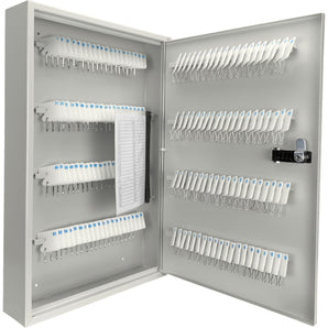160 Capacity Fixed Position Key Cabinet with Combination Lock, White Tags CB13602