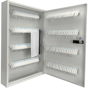 160 Capacity Fixed Position Key Cabinet with Combination Lock, White Tags CB13602