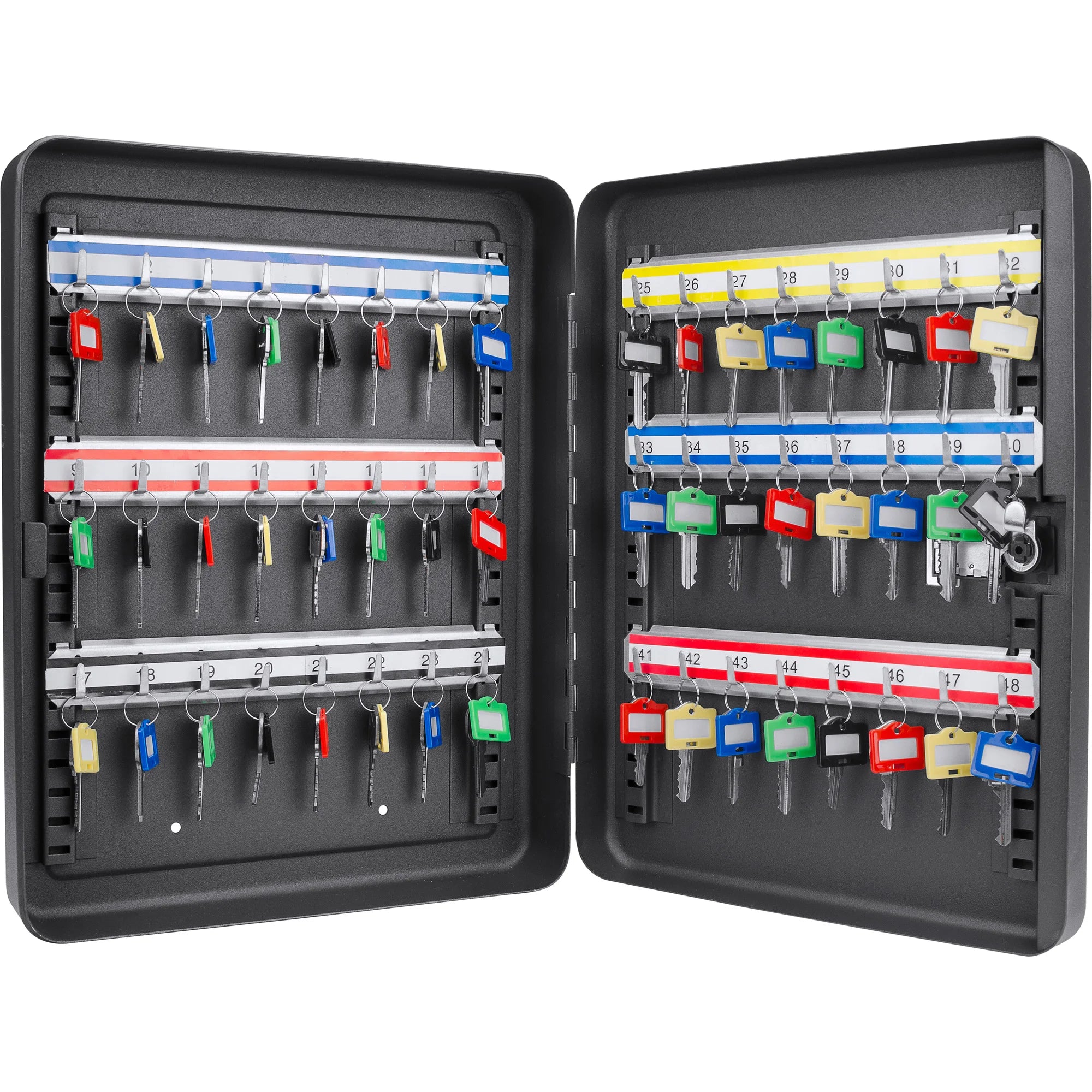 48 Capacity Adjustable Key Cabinet with Combination Lock, Black | CB13 ...