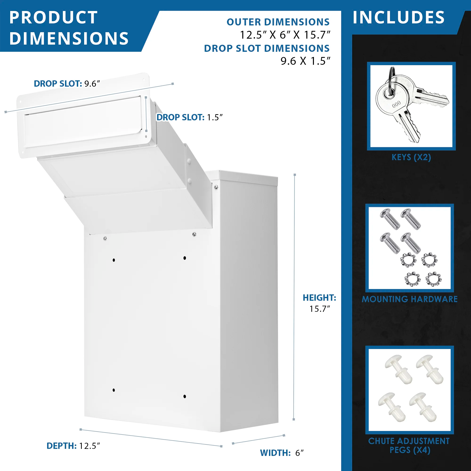 Through-The-Wall Drop Box with Adjustable Chute | CB13954 – Barska