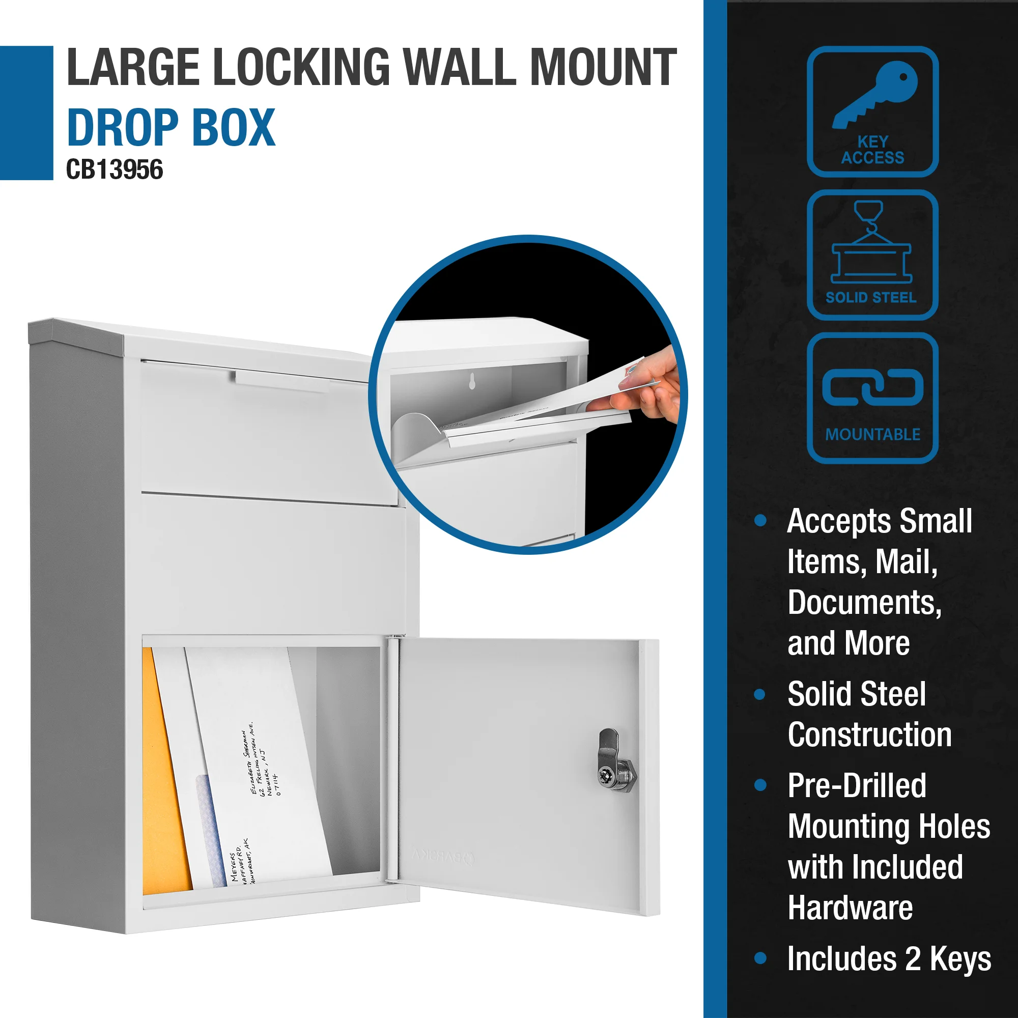 Large Locking Wall Mount Drop Box | CB13956 – Barska