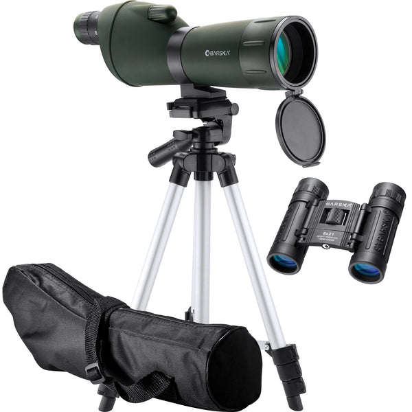 20-60x60mm Colorado Straight Spotting Scope, 8x21 Binocular And
