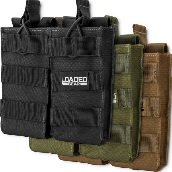 Loaded Gear CX-850 Double Magazine Pouches | Black, OD Green, Dark