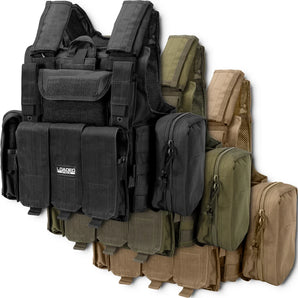 Loaded Gear VX-300 Tactical Vests | Black, OD Green, Dark Earth | BI12256, BI12286, BI12286
